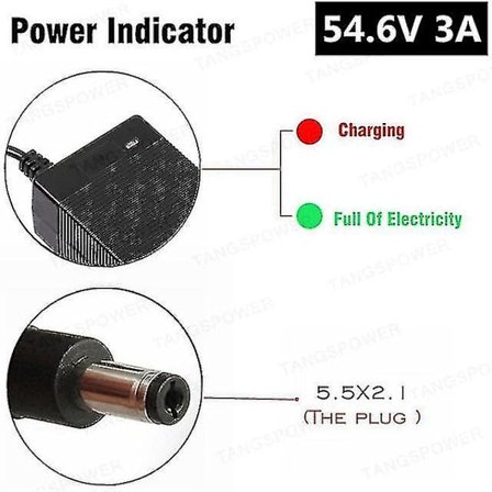 54,6v 3a litiumbatteriladdare Elcykelladdare Kompatibel 13s 48v Li-ion batteriladdare-b