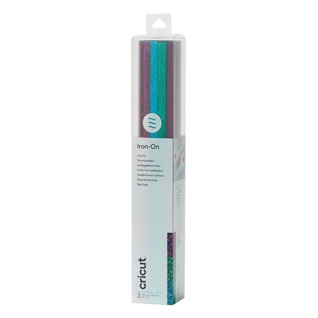 3 gröna, blå, lila glitter smältbara flexark 12" x 12" - Cricut