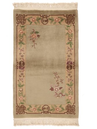 Tapete Oriental China 90 Line 91X152 Castanho/Laranja (Lã, China)