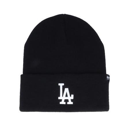 47 Brand - MLB Zwart cuff Beanie - Los Angeles Dodgers Haymaker Knit Black Cuff @ Hatstore