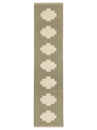 Mały Tucson Dywan - Zielony/Jasnozielony 80X350 Wełna