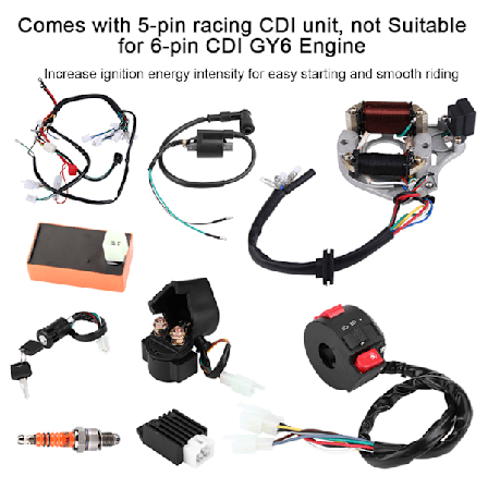 50 70 90 110CC CDI Ledningsnett Monteringssett ATV Elektrisk Start QUAD