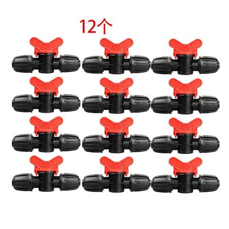 1/2 tums droppbevattningsventilkoblingar, 12 stycken 1/2 tums hullingförsedd avstängningsventil för 1/2 tums bevattningsslang för trädgårdssystem