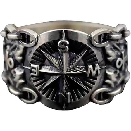 Justerbara änglavingar, stor ring i vintagestil, en unisex smyckesgåva till Alla hjärtans dag.