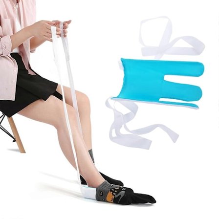 Strømpebukse-trekker, sokkehjelp - Lett å ta på, lett å ta av verktøy for eldre, trekkraft hjelpemiddel, trekkraft hjelpemiddel, sokkehjelp (1 pakke)
