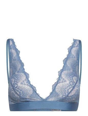 Stormy Sky Plunge Bralette Lingerie Bras & Tops Soft Bras Triangle Bras Blå Understatement Underwear