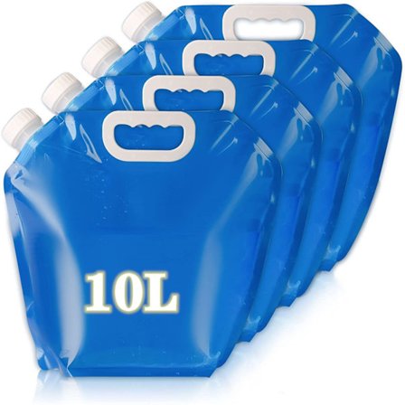 4 stk blå tykk håndtak sammenleggbar vanntank 10L vann