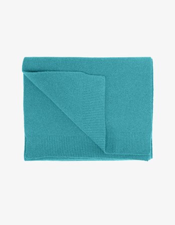 Merino Wool Scarf - Teal Blue - Male - One Size