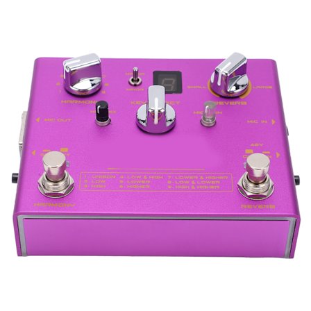 Vokaleffekter Justerbar 9 Reverb 12 Intervaller Maj Min Metall Effekt Pedal DC 9V 500mA
