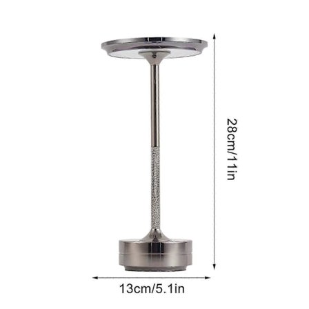 Sherum Ecolume Lampe Yifare Ecolume Øjenbeskyttende LED Ecolume Lampe Bordlampe Genopladelig Tre-farvejustering - Sølv