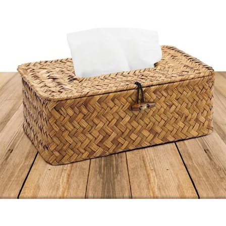 Håndlavet rektangulær kleenexboks, dekorativ kleenexdispenser (27x12x9cm)