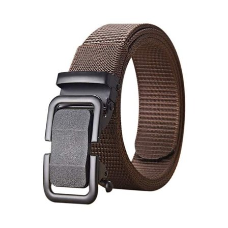 Nylon flettet bælte automatisk spænde linning KAFFE