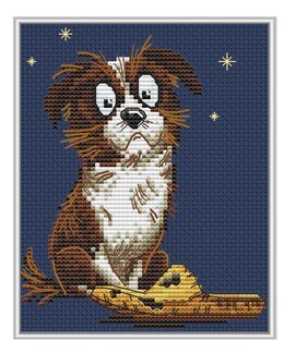 Broderikit Billede Fræk hvalp - Collection D'Art