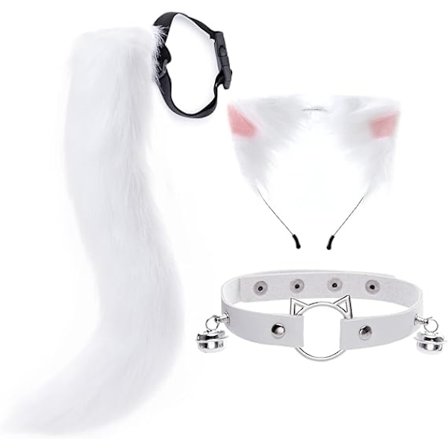Kettu Faux Fur Hännän Kissa Korvat Panta Halloween Juhla Puku Kaulapanta Cosplay Sarja Naisille