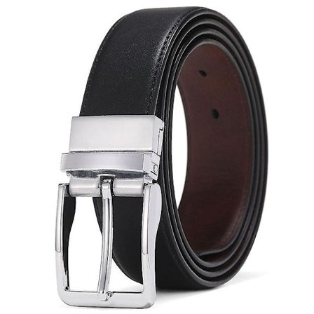 Herrebelter Vendbart Spenne Lær Merke Luksus Forretningsmotebelter for Menn To Sider Farge Svart Brun