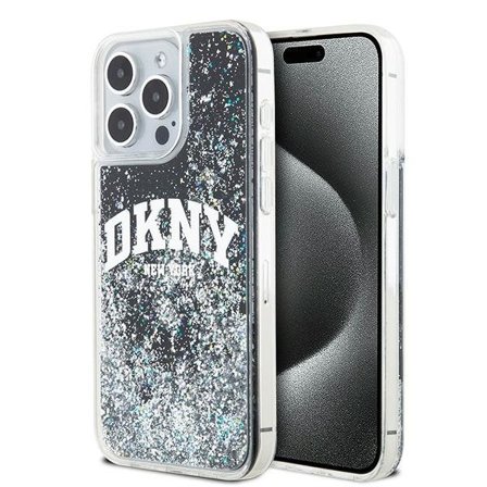 DKNY Liquid Glitter Big Logo iPhone 13 Pro Max-etui - svart