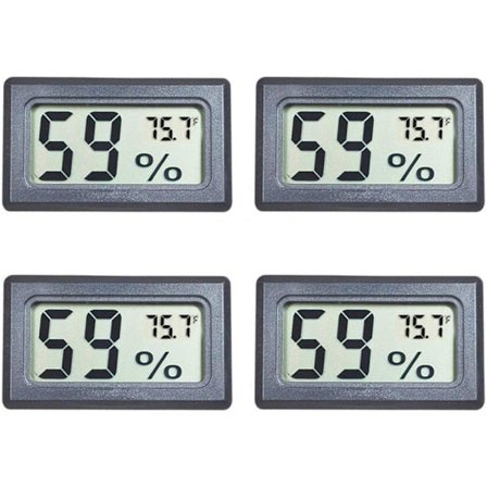4-pak Mini Digital Temperatur- og Fugtighedsmåler Gauge Indendørs Termometer Hygrometer LCD-display Fahrenheit (°F)