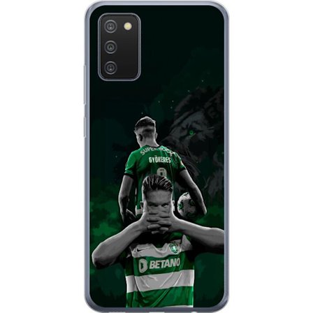 Yhteensopiva Puhelinkuori Samsung Galaxy A02s Neonmotiivi, jossa teksti "Gaming is in my DNA" sinisenä ja punaisena tiiliseinällä, jossa loistava DNA-