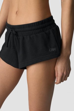 ICANIWILL - Everyday Unbrushed Sweat Shorts Black- Sport kurze hose - Damen - ICIW