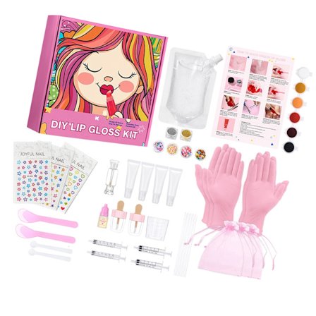 Barn Leppe Skjønnhet Sminkesett Lipgloss Lagingssett DIY Lipglanssett