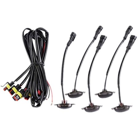 5 st LED-strålkastare för bilgrill, passar till Durango 2011-2021, grill, LED, gula lampor, svart lins