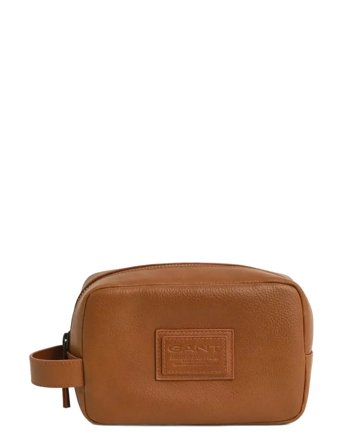 GANT Leather Washbag - Brown - ONE SIZE