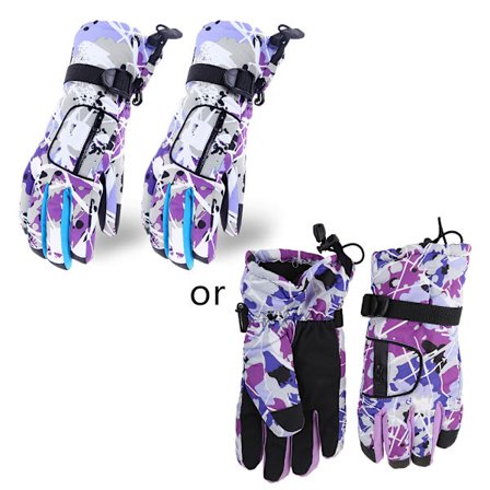 Vinter Varma Vattentäta Snöhandskar Färgglada Graffiti Plyschfodrade Halkfria Vantar