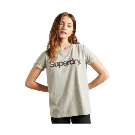 Superdry, Short sleeve T-shirt Superdry Core Logo Szary, Kobieta, Rozmiar: S