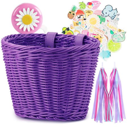 Handvävd korgtillbehör för barncykelimitation i rotting