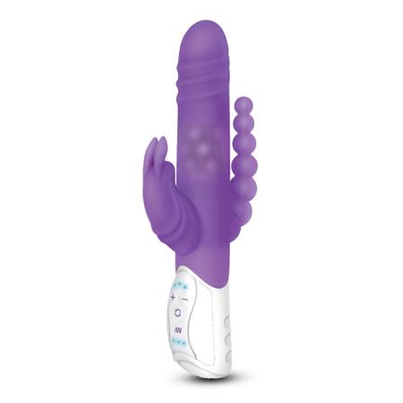 Double Penetration Rabbit Pink - 7 Funktioner - Vuxen.se - Air pressure stimulator, klitoris vibratorer, dildoer, lystkugler, magic wand & æg.