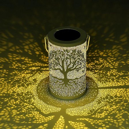 Juhlakoristeet Elämänpuu Aurinkokennovalaisin Vedenpitävä Ulkokäyttöön Ripustettava Aurinkolamppu Säänkestävä Metallinen Puutarhakoriste Pöytäkoriste