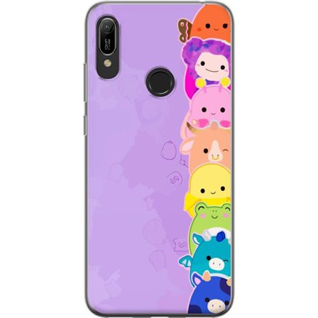 Kompatibelt Mobildeksel til Huawei Y6 (2019) Mørk silhuett av Jesus med tornekroner mot svart bakgrunn med sterk kontrast og hvit typografi