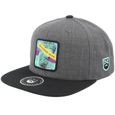 Bearded Man - Blå snapback Caps - Antique Style Icon Charcoal/Black Snapback @ Hatstore