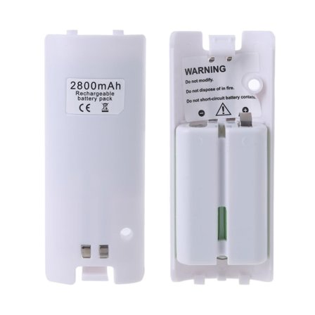 2800 mAh turvallinen ladattava akku WII:lle WII U -pelikonsolille 2 kpl/pakkaus Valkoinen