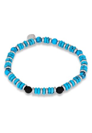 by BILLGREN Bryan | Beadsarmband Armband Herr Blå 19 cm