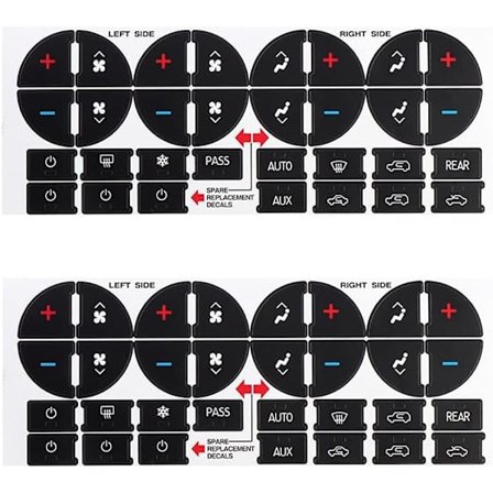 31 knappars reparationsdekal klistermärke bil instrumentpanel knapp reparationsdekal kit, PVC A/C kontroll radio ljud instrumentpanel knapp dekoration