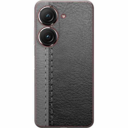 Asus Zenfone 9 Mjukt Skal - Black & Grey Leather