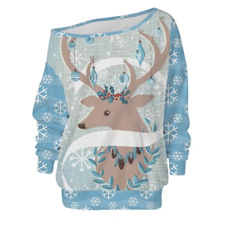 Tröja För Jultomte Med Print Off Shoulder För Damer