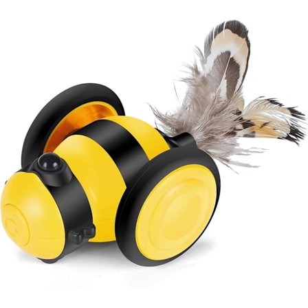 Kissan lelut Sisäkissan interaktiivinen lelu Automaattinen pallo USB-ladattavalla LED-hännän valolla