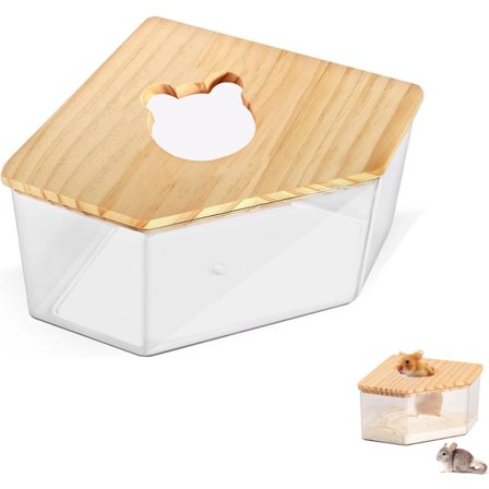 S& Bad för möss - Toalett S& Bad - Dammbad för gnagare - Hamstrar Trä - Gnagartillbehör S& Bad