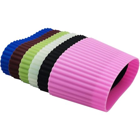 6 stk. genanvendelige kaffekop silikone ærmer varmebestandige isolerer beskyttende