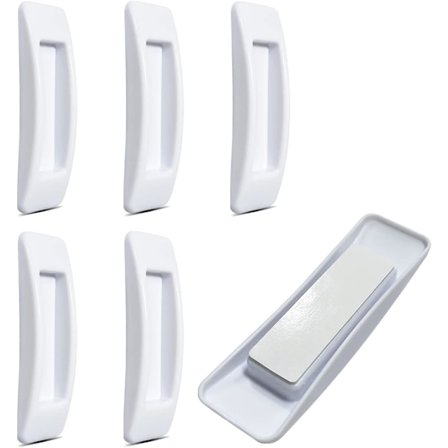 6-pak multifunksjonelle selvklebende skap knotter i plast for kjøkkenskap, baderomsskap, møbelmaskinvare, hvit