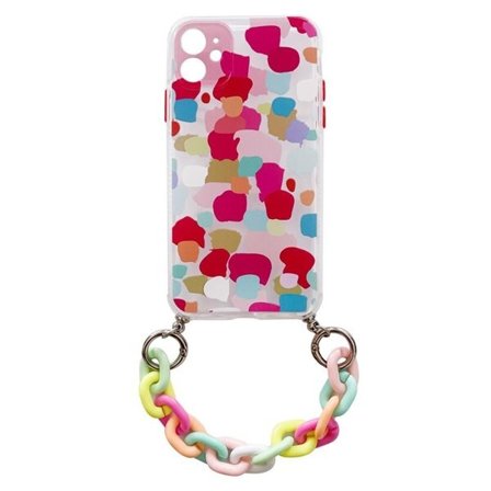 Color Chain Gel Case for Samsung Galaxy S21 Ultra 5G with Chain Pendant, Multicolor (2)