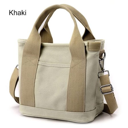 Canvas Tygväska Multi-Pocket KHAKI - Hög Kvalitet