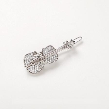 Mote Fiolin Hårklemme Lys Luksus Rhinestone Shiny Bangs Br White