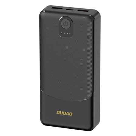 Dudao Powerbank 20000mAh 10W med 2XUSB og opladning via USB-C - Svart