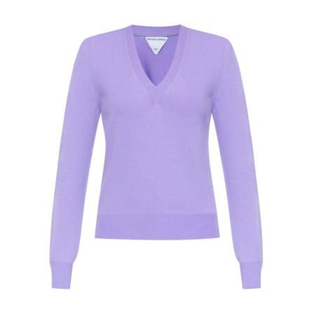 Bottega Veneta V-neck Strik Lilla, Dame Striktrøjer, Størrelse: S