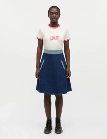 Mads Nørgaard Luke Denim Stelly Skirt Block - Navy - 36