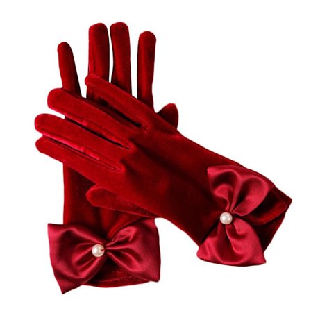 Brudhandskar Korta handskar VINRÖD