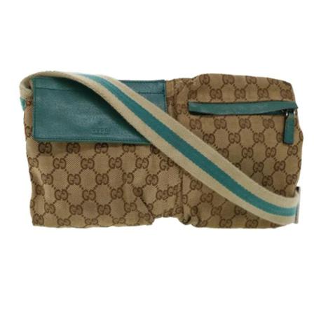 Gucci Vintage, Pre-owned Canvas crossbody-bags Beige, unisex, Maat:ONE Size,leer